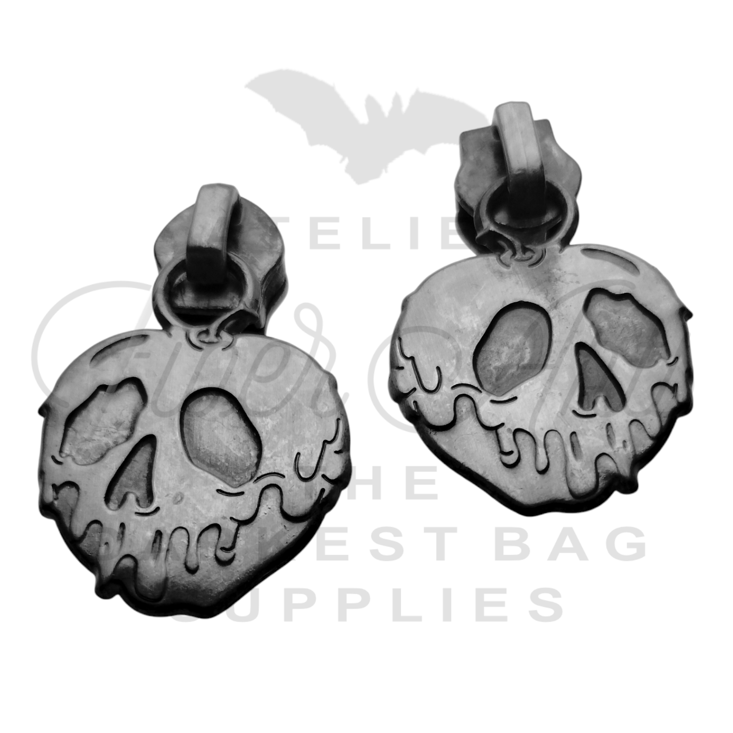 #5 Poisoned Zipper Pulls in Antique Steel at Atelier Fiber Arts