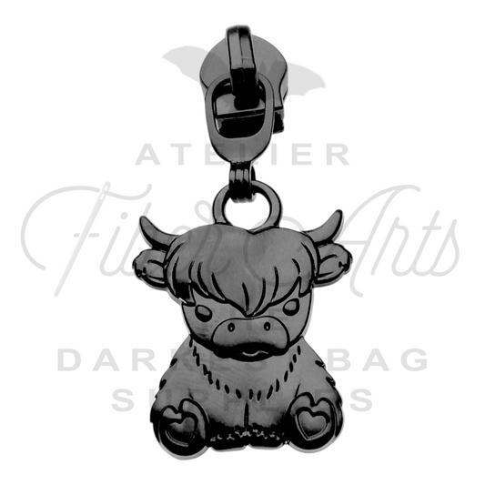 #5 Baby Highlander Zipper Pulls in Matte Black at Atelier Fiber Arts