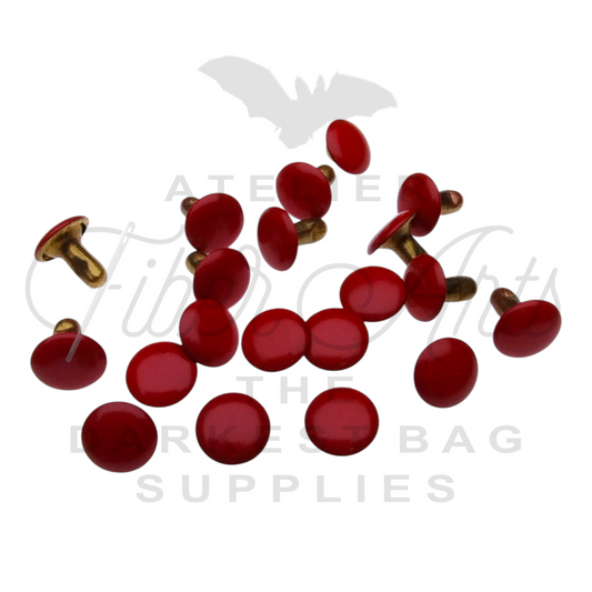 Rivets 8x8 RED - 10 sets at Atelier Fiber Arts