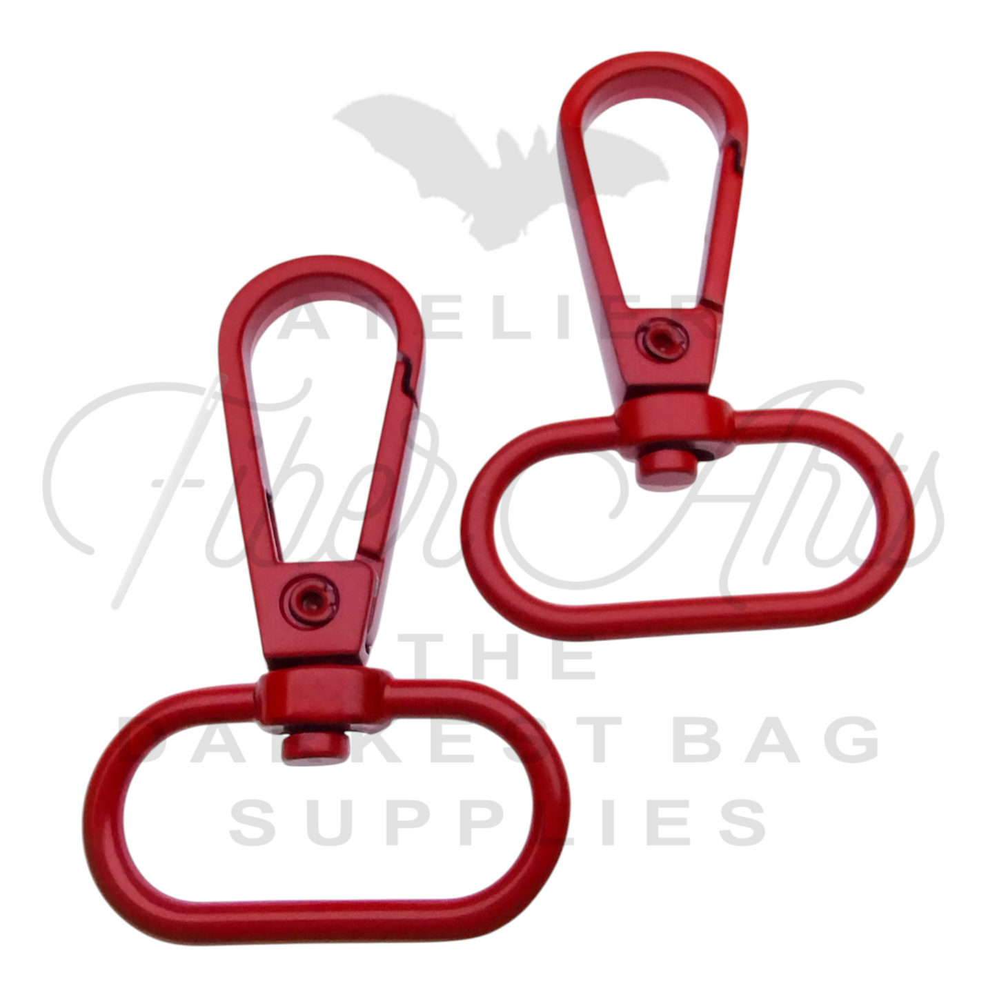 Swivel Hooks - Oval Bottom - 25mm (1in) - RED - 2 pcs at Atelier Fiber Arts