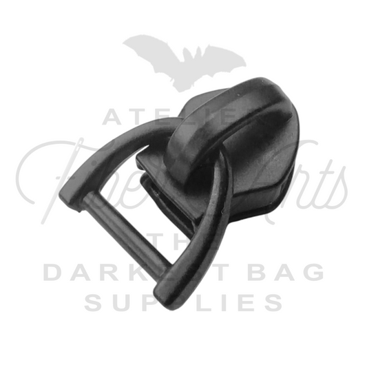 #5 Lil Tugger Zipper Pulls in Matte Black at Atelier Fiber Arts