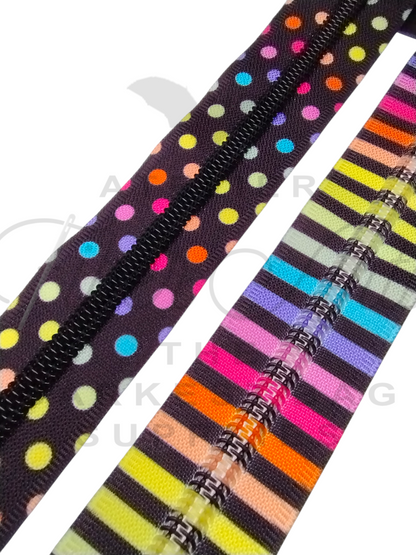 #5 Zipper - Multicolour Dots - BLK Teeth at Atelier Fiber Arts