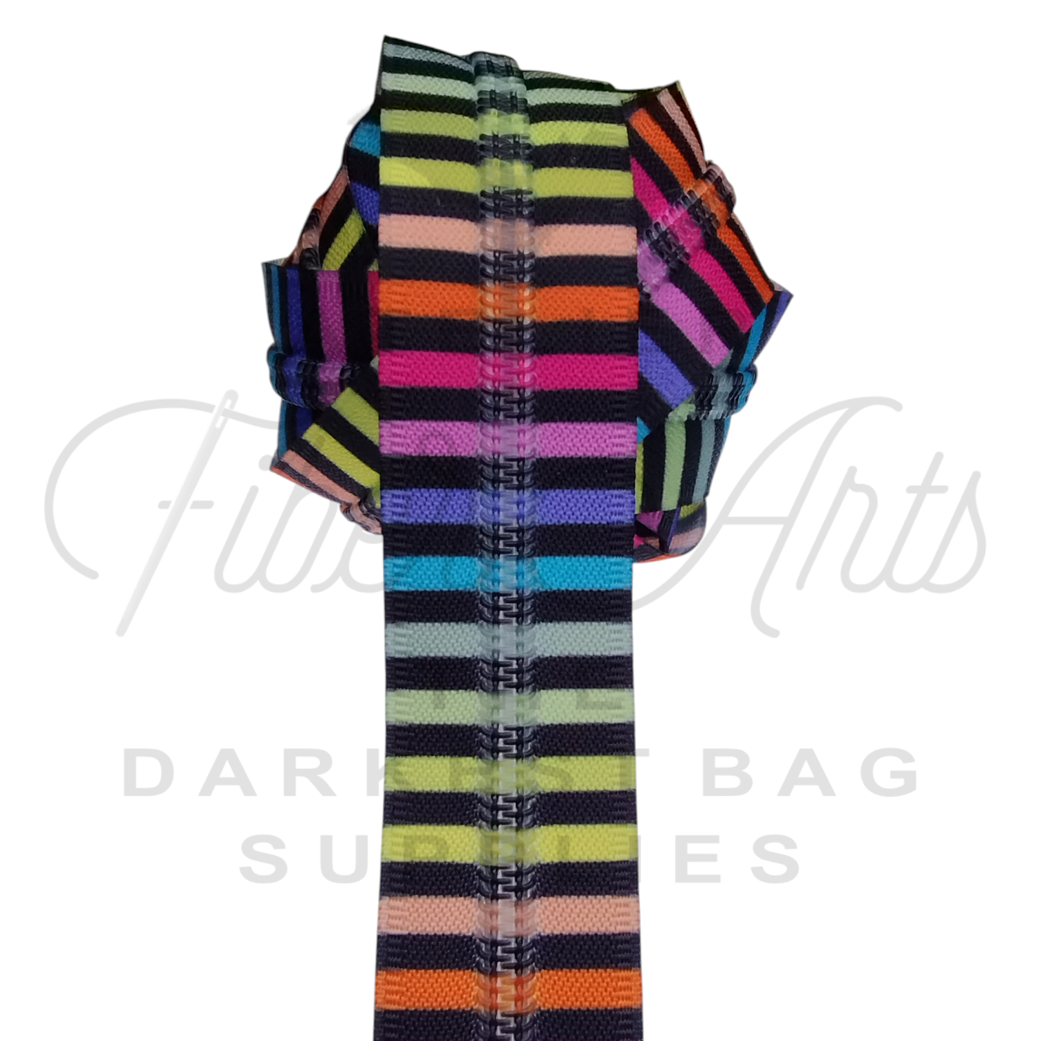 #5 Zipper - Multicolour Stripes - DTM Teeth at Atelier Fiber Arts