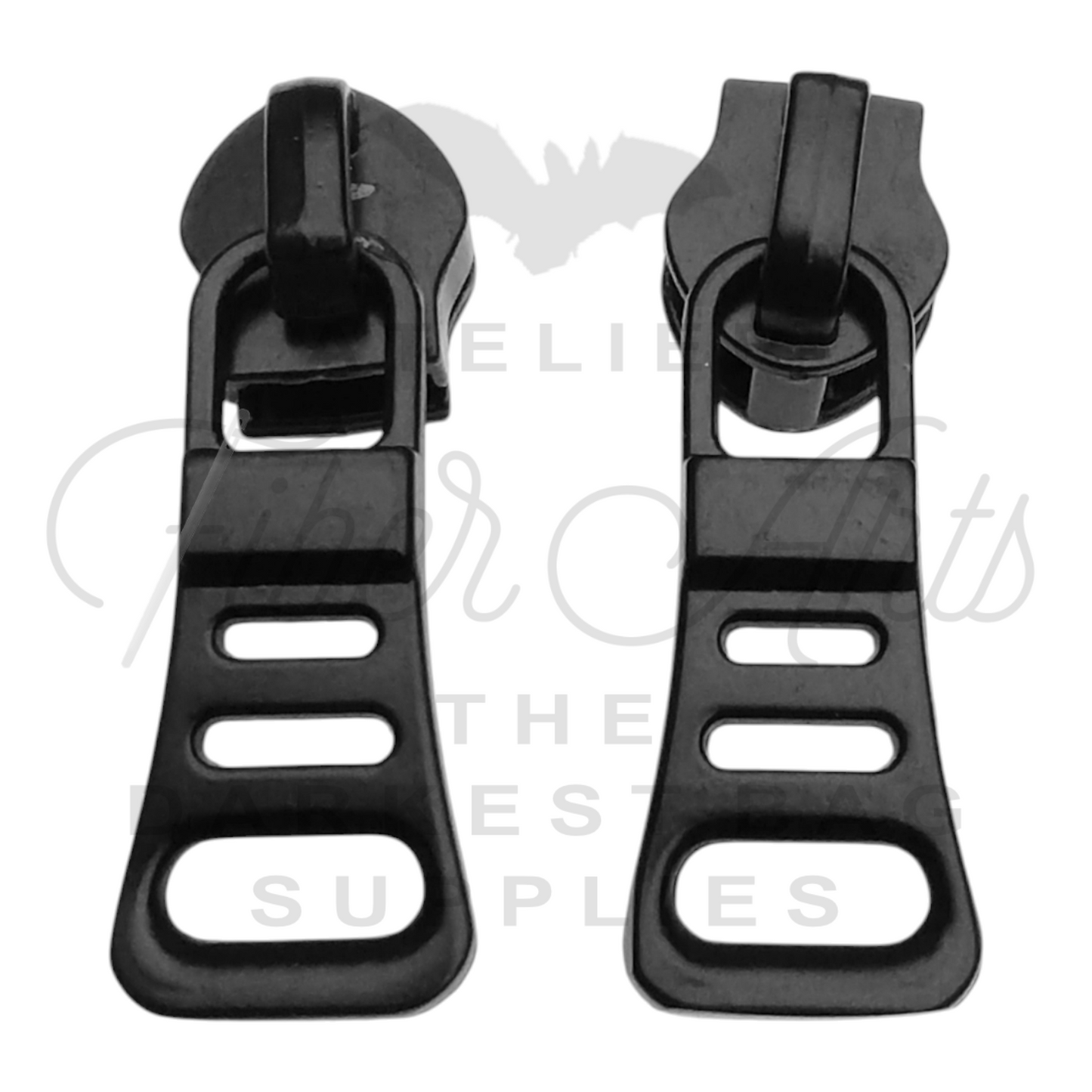 #5 Tri Bar Zipper Pulls in Matte Black at Atelier Fiber Arts