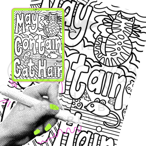 Colouring Page - May Contain Cat Hair at Atelier Fiber Arts