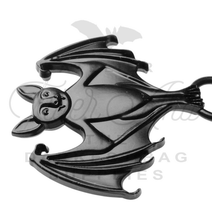 #5 Hanging Bat Zipper Pulls in Matte Black at Atelier Fiber Arts