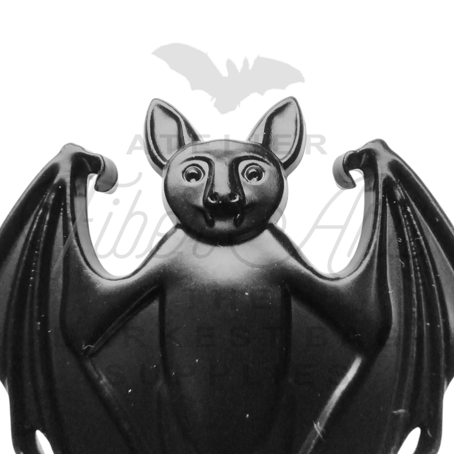 #5 Hanging Bat Zipper Pulls in Matte Black at Atelier Fiber Arts