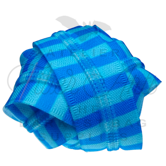#5 Zipper - Lt Blue Dk Blue Stripes - DTM Teeth at Atelier Fiber Arts
