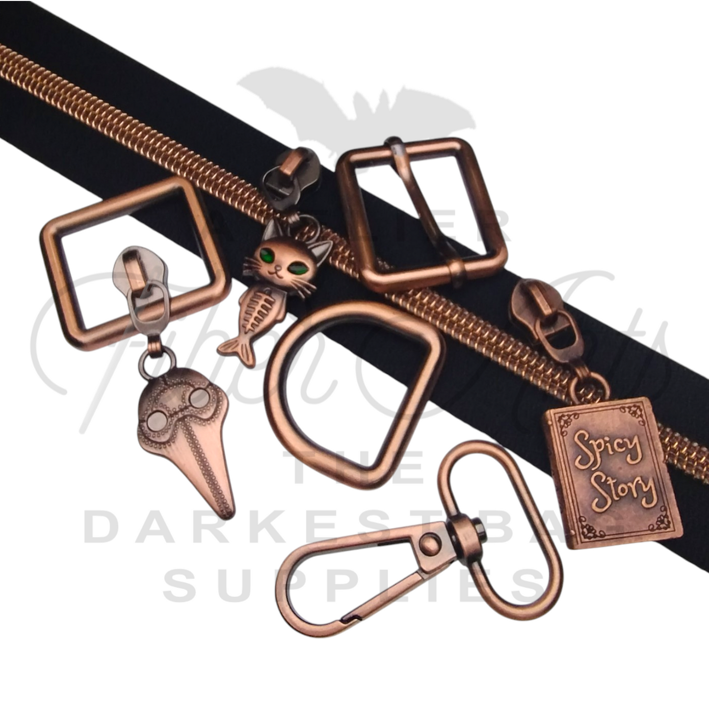 THICC(est) Adjustable Slider - 25mm (1inch) - Antique Copper - 2PCS at Atelier Fiber Arts