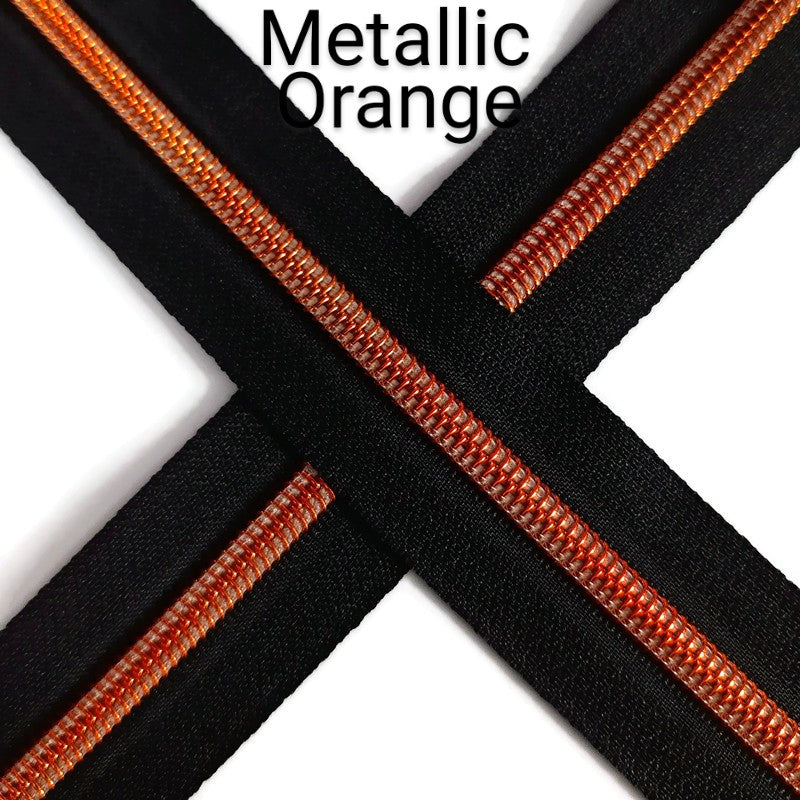 #5 Zipper - Metallic Orange - by the meter Default Title Atelier Fiber Arts