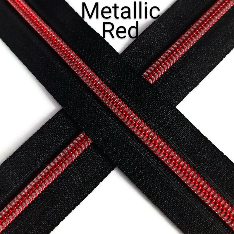 #5 Zipper - Metallic Red - by the meter Default Title Atelier Fiber Arts