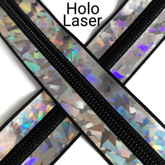 #5 Zipper - Holo Laser - by the meter - LAST CHANCE Atelier Fiber Arts