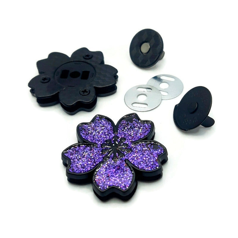 Cherry Blossoms Purple Magnetic Snap, 1 set - LAST CHANCE Atelier Fiber Arts