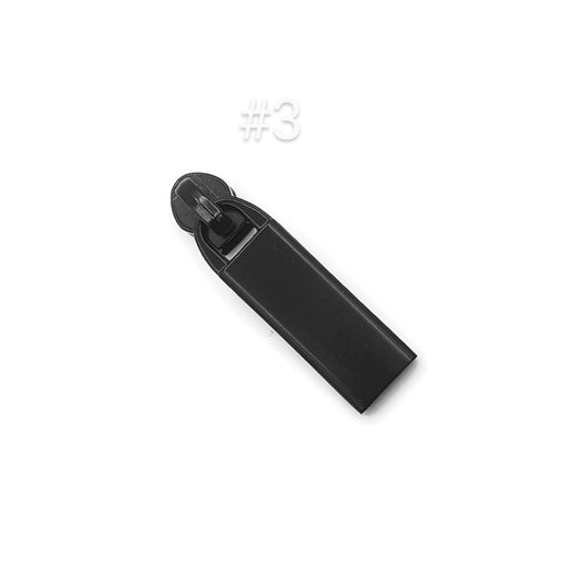 #3 Classic Style Nylon Zipper Pulls Matte Black - 3pcs Atelier Fiber Arts