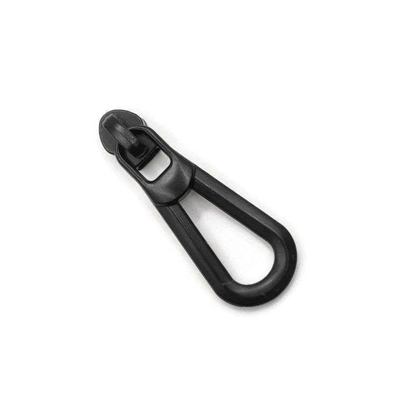 #3 Teardrop Nylon Zipper Pulls Matte Black - 3pcs Atelier Fiber Arts