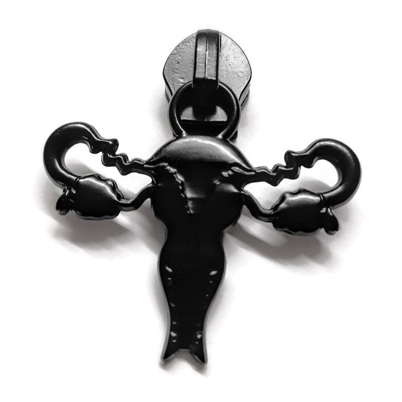 #5 Uteranatomy Nylon Zipper Pulls Matte Black - 3pcs Default Title Atelier Fiber Arts