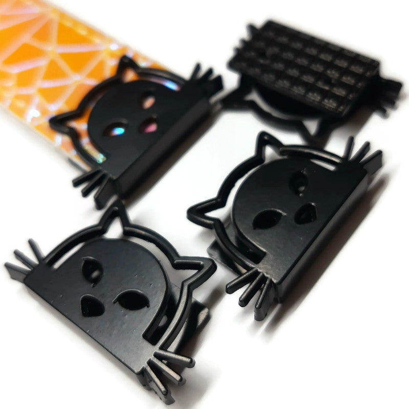 Cat Strap Ends, 4 per pack, matte black Atelier Fiber Arts
