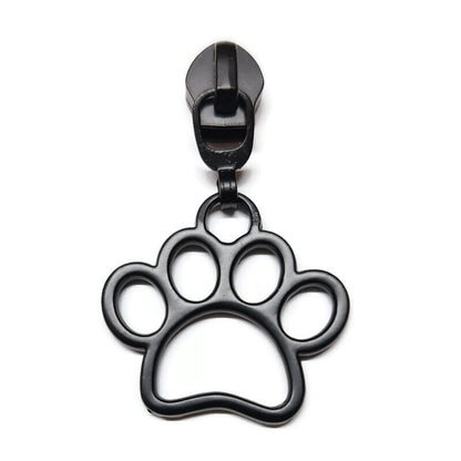 #5 Large Paw Zipper Pulls in Matte Black at Atelier Fiber Arts