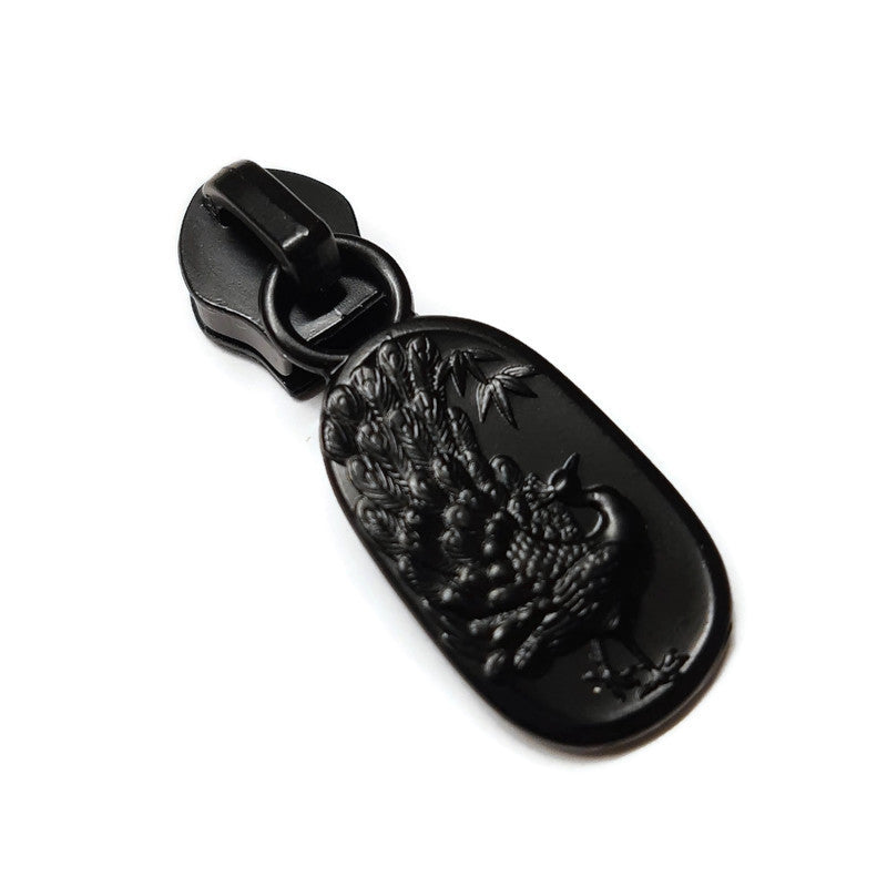 #5 Strut Your Stuff Zipper Pulls in Matte Black at Atelier Fiber Arts