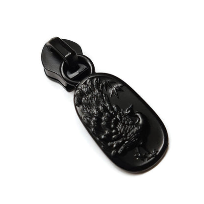 #5 Strut Your Stuff Zipper Pulls in Matte Black at Atelier Fiber Arts