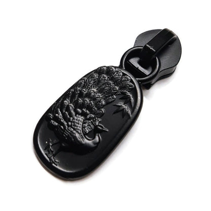 #5 Strut Your Stuff Zipper Pulls in Matte Black at Atelier Fiber Arts