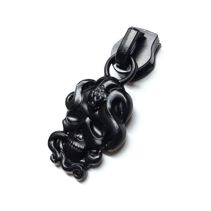 #5 Snake Charmer Zipper Pulls in Matte Black at Atelier Fiber Arts