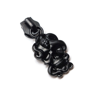 #5 Snake Charmer Zipper Pulls in Matte Black at Atelier Fiber Arts
