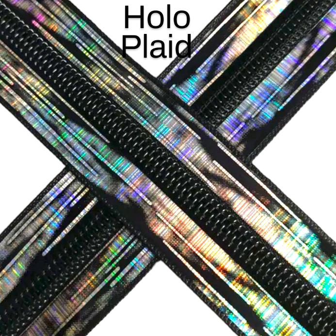 #5 Zipper - Holo Plaid - by the meter Atelier Fiber Arts