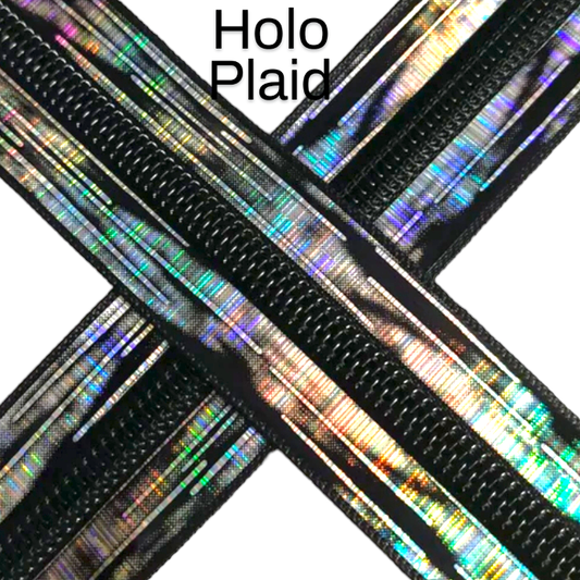 #5 Zipper - Holo Plaid - by the meter - LAST CHANCE Atelier Fiber Arts