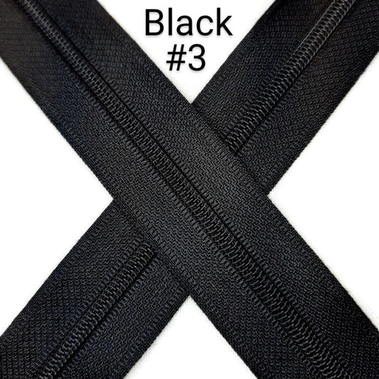 #3 Zipper - Black - by the meter Atelier Fiber Arts