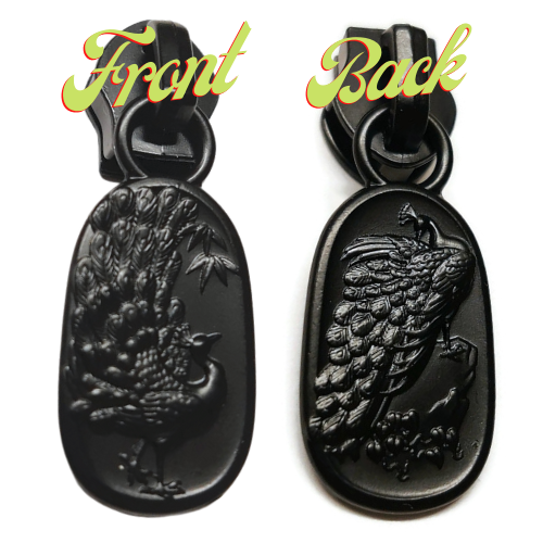 #5 Strut Your Stuff Zipper Pulls in Matte Black at Atelier Fiber Arts