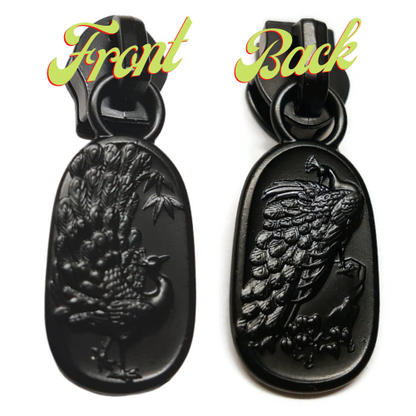 #5 Strut Your Stuff Zipper Pulls in Matte Black at Atelier Fiber Arts